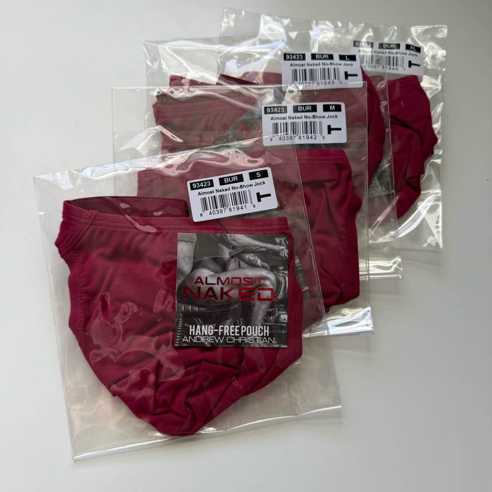 Andrew Christian XL jock maroon red sexy gay queer XLarge XL 35 36 37 38 NWT NEW - Picture 13 of 15